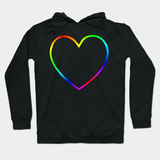 Rainbow Heart Outline Hoodie by Art by Deborah Camp